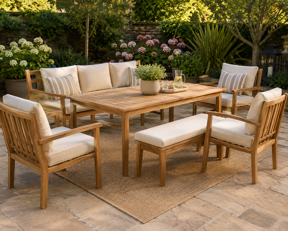 Damley Heritage Wooden Garden Dining & Lounge Set